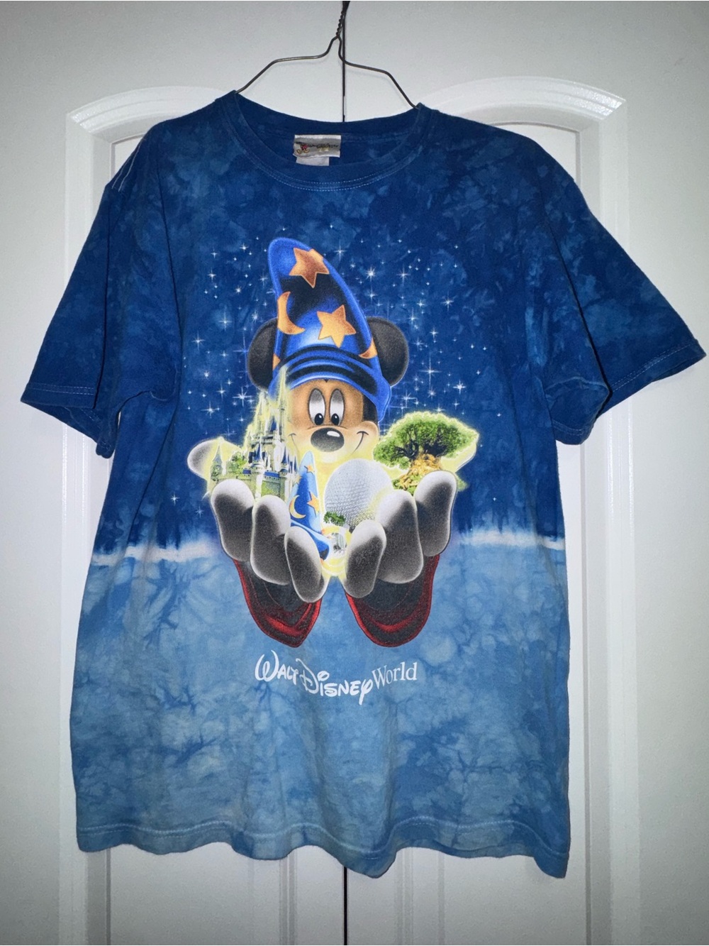Vintage Disney Blue Tie-Dye Mickey Sorcerer Graphic Tee